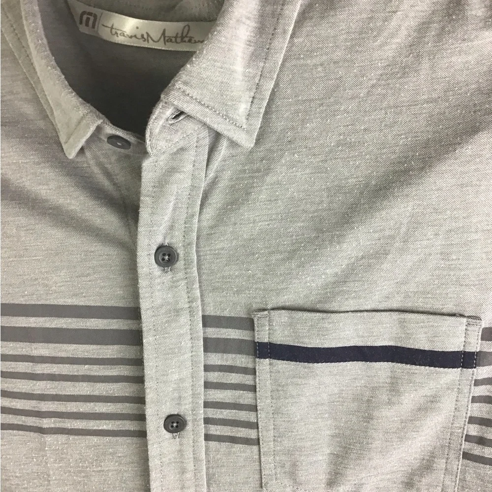 Travis Mathew Men’s Medium Shirt Casual Short Sleeve Button Front Pima Cotton